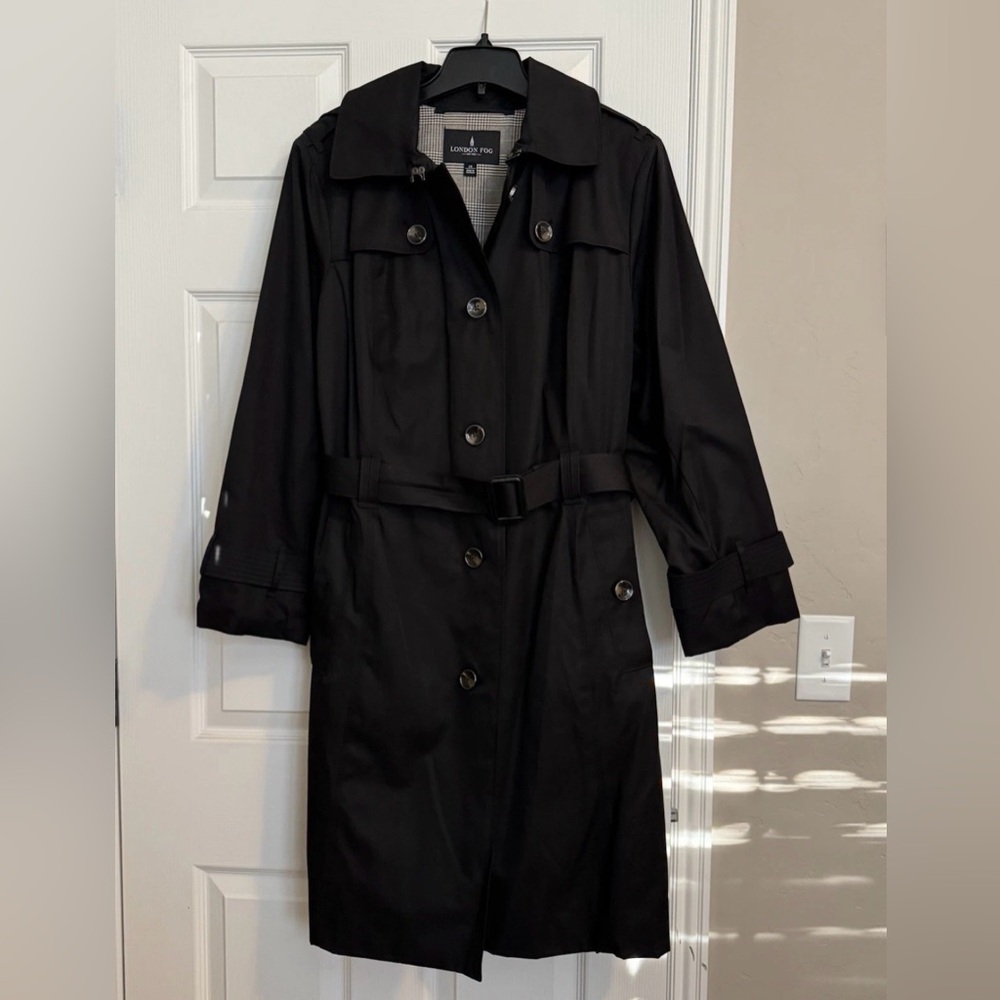 London Fog Black Classic Trench Coat